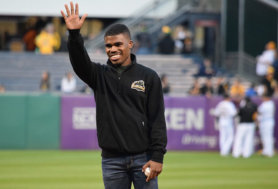USG President throws out first pitch at Pirates game