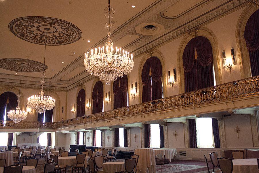 The Omni William Penn Hotel Ballroom flaunted its typically-hidden chandeliers during Doors Open Pittsburgh.