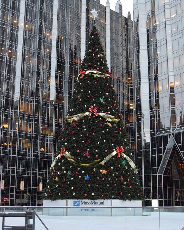 The+tree+at+PPG+Place+will+be+lit+amongst+ice-skaters+during+Pittsburgh%E2%80%99s+annual+Light+Up+Night%2C+which+takes+place+in+the+evening+Nov.+18.+The+tree+will+be+illuminated+along+with+other+holiday+lights+all+around+the+city+beginning+that+night.