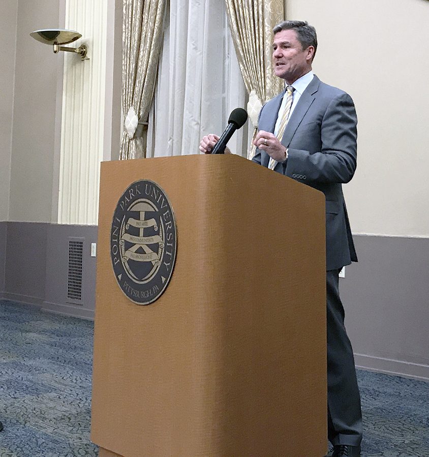 Frank Coonelly, President of the Pittsburgh Pirates, spoke to the Ed.D in Leadership and Administration program as the second installment of their 4 part series of guest speakers. Coonelly’s appearance follows Mayor Bill Peduto’s visit to the program.