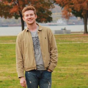 Philip Droulia poses for a photo taken by friend Andrew Secrest at Point State Park.  