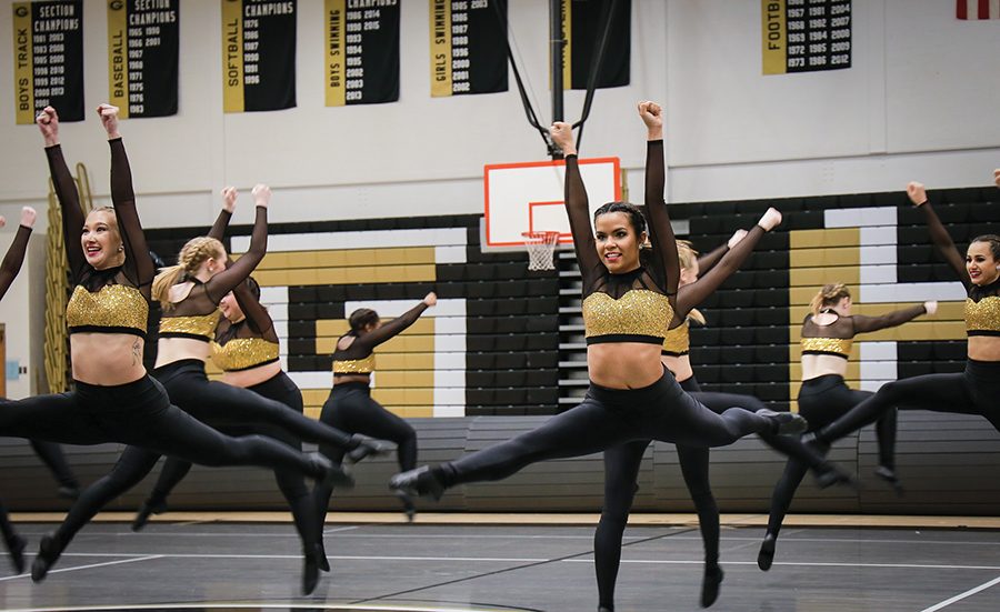 The Point Park competitive dance team competes in their first home meet Sunday at Gateway High School. The team fell to Aquinas college 70-68 in the first round and 75-73 in round two. 
