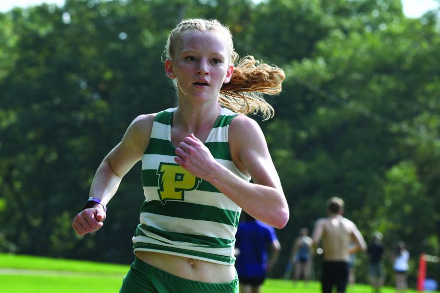 Sophomore cross country standout Alyssa Campbell runs in a race last season when she was just a freshman. Campbell finished last year as one of the Top 20 freshmen runners in the NAIA.