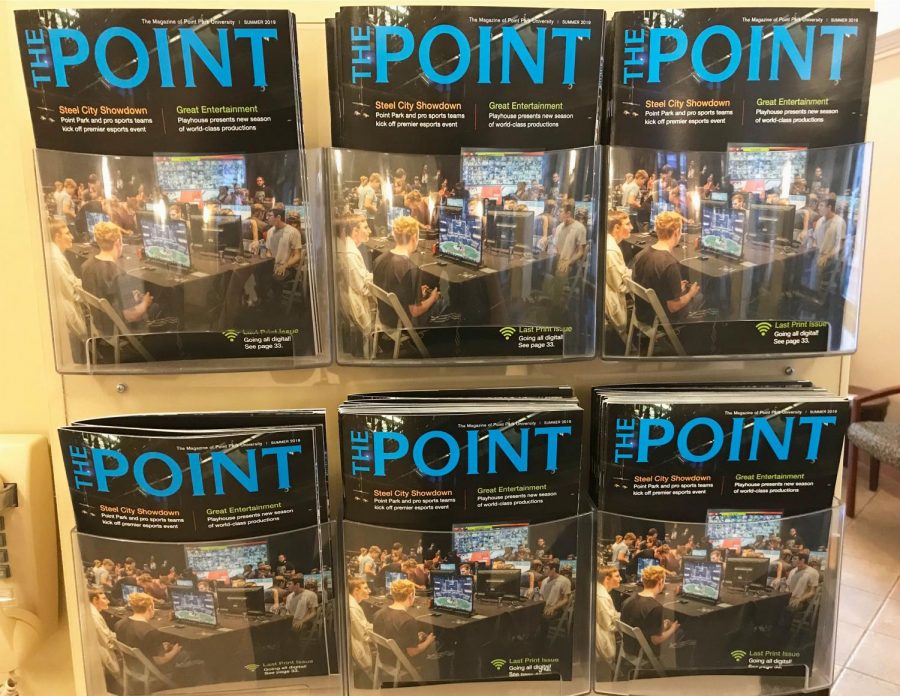 The last official print issue of The Point Magazine is on display in Lawrence Hall, which was published this summer. 