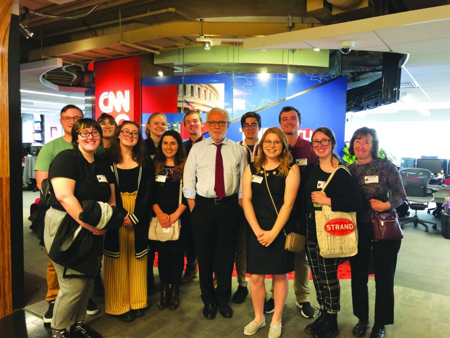 Wolf Blitzer of CNN’s “The Situation Room” poses with School of Communications students on the annual Washington D.C. Fall trip.