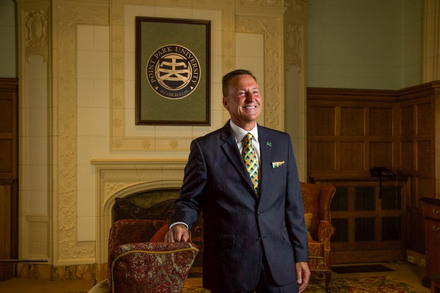 New Point Park President Don Green at Point Park University in Pittsburgh Pennsylvania. (Photo by Megan Gloeckler)