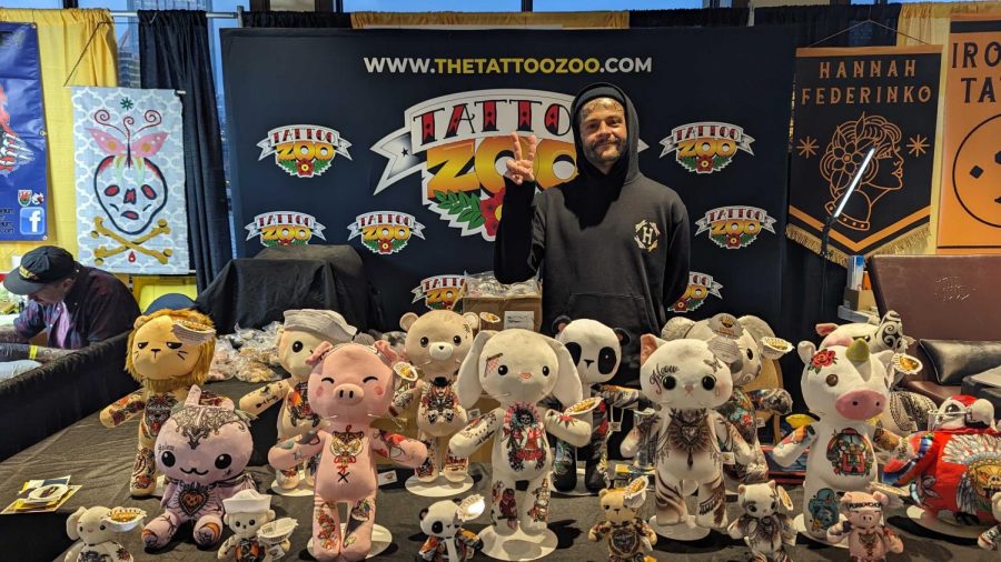 Tattoo stuffed animals that were on sale at the Pittsburgh Tattoo Expo