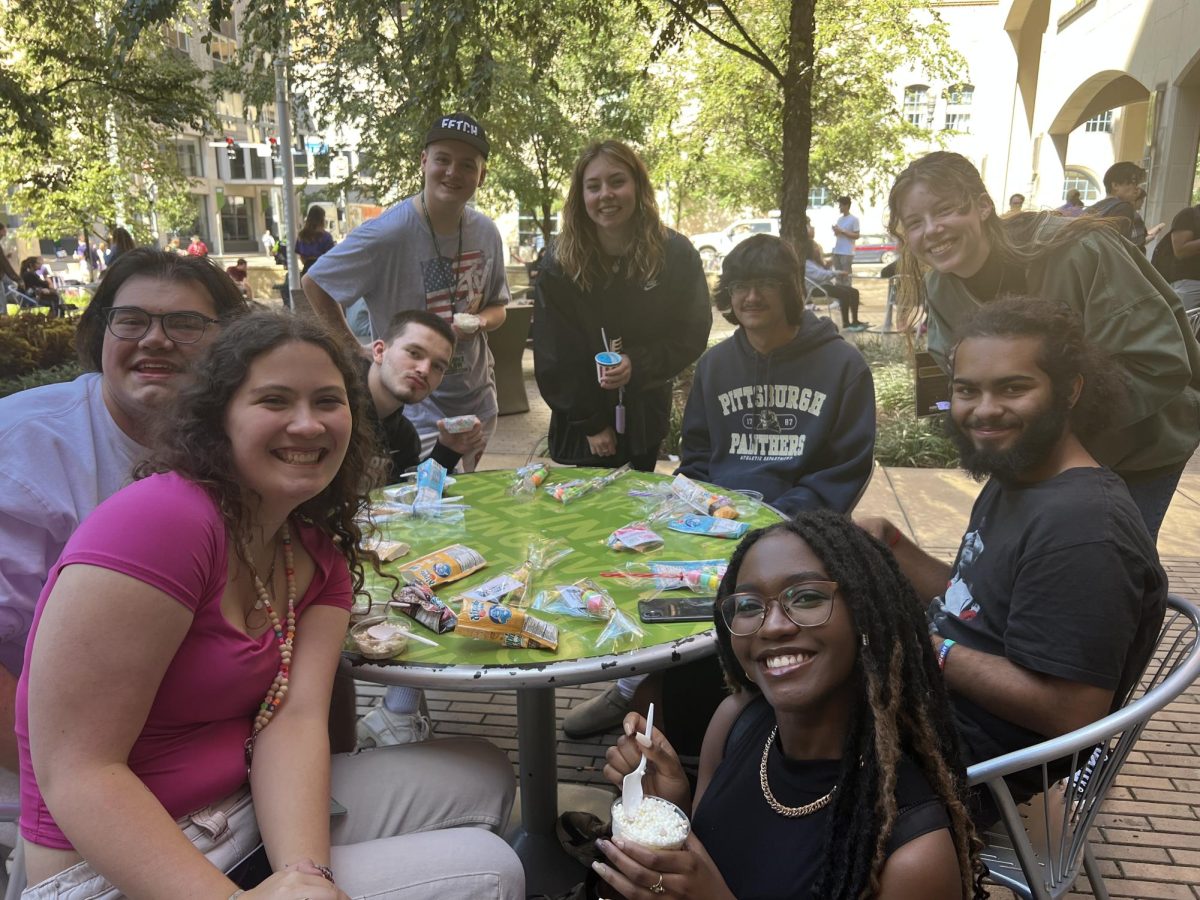 Freshman campus residents enjoy ice cream at the Frozen Festival