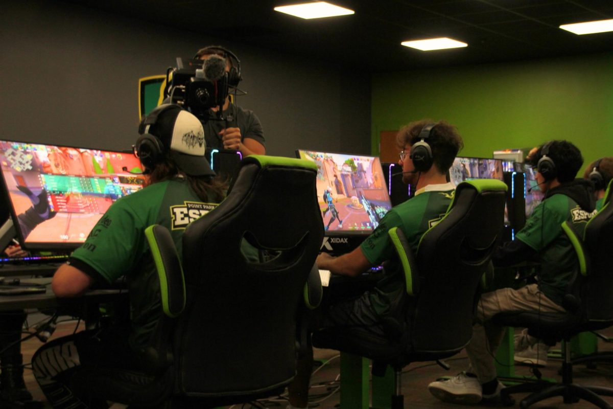 Point Park Esport athletes competing in a regulation Valorant match live on stream last fall.