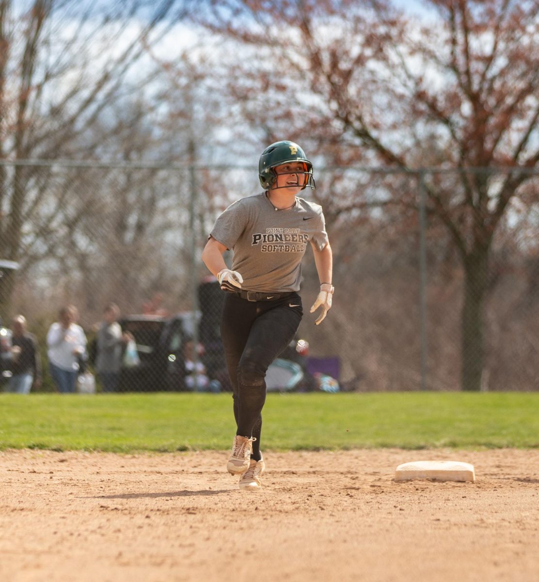Iagnemma trotting the bases after her first collegiate home run versus Carlow University on March 28.