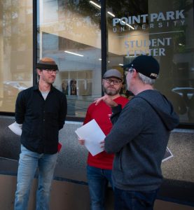 Union members outside of the Student Center where Family Weekend dinner was held.