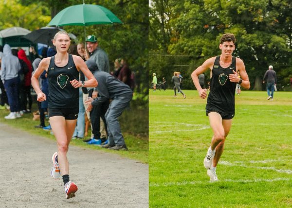 Sophomores Cassondra O'Connor and Luke McKenna run in the Carnegie Mellon invitational on Oct. 12.