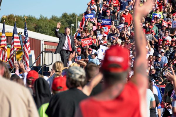 Senator-elect Dave McCormick campaigns at Trump's Butler return rally before Election Day.