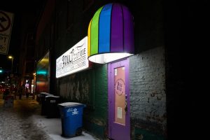 The Boulevard Adult Boutique sits open for business during a cold night. 