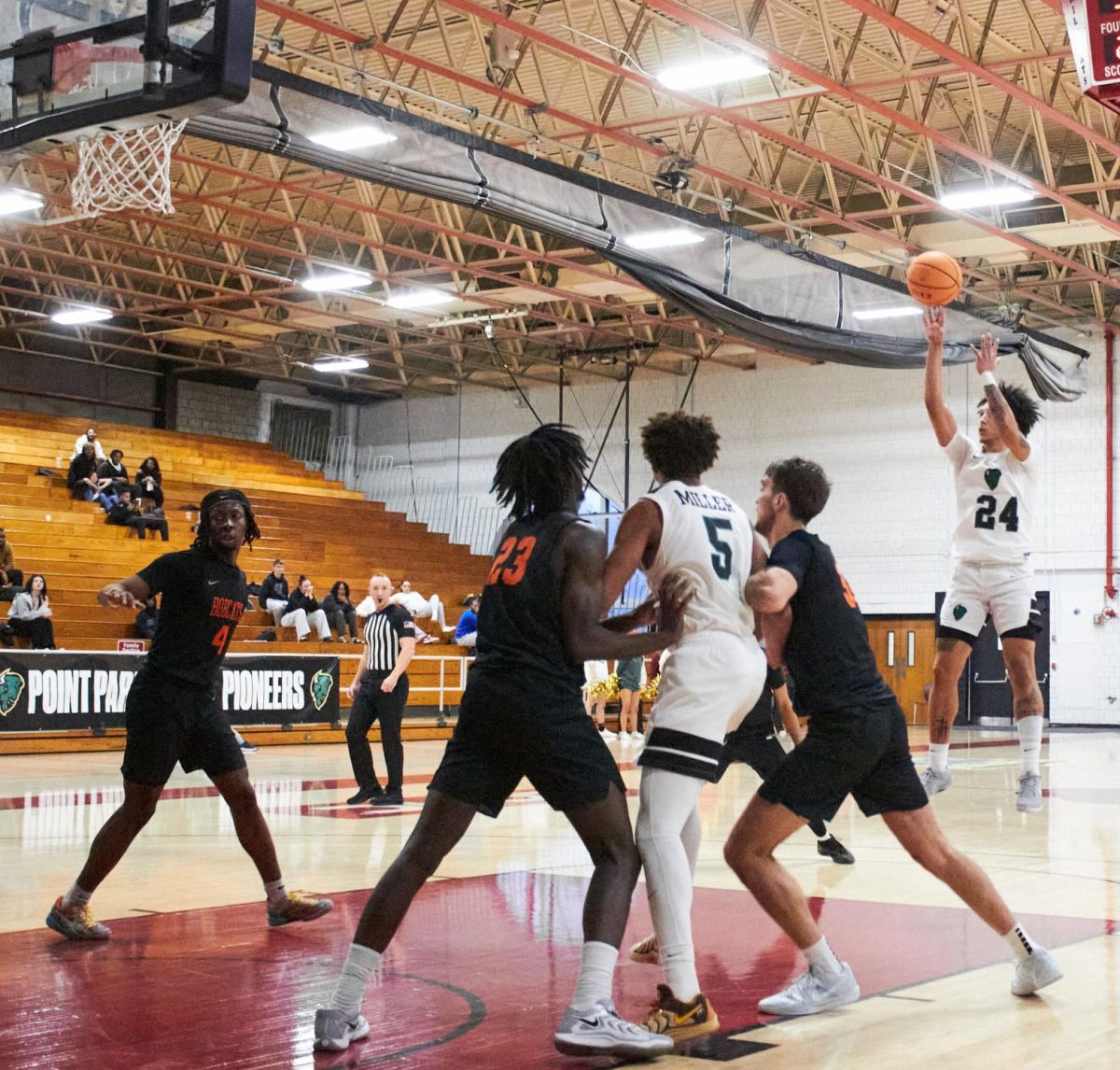 Brendan Williams takes a mid-range shot versus West Virginia Wesleyan on Dec. 11 in the CCAC main gym.