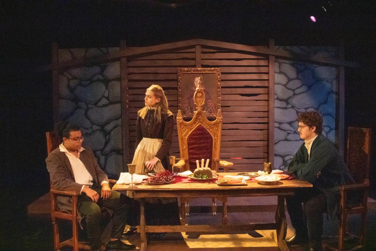 Jaylan Gardner, Emily Walka and Benjamin Kucharski perform in "The Witch" by Bridges Theatre Company, which is run by students.