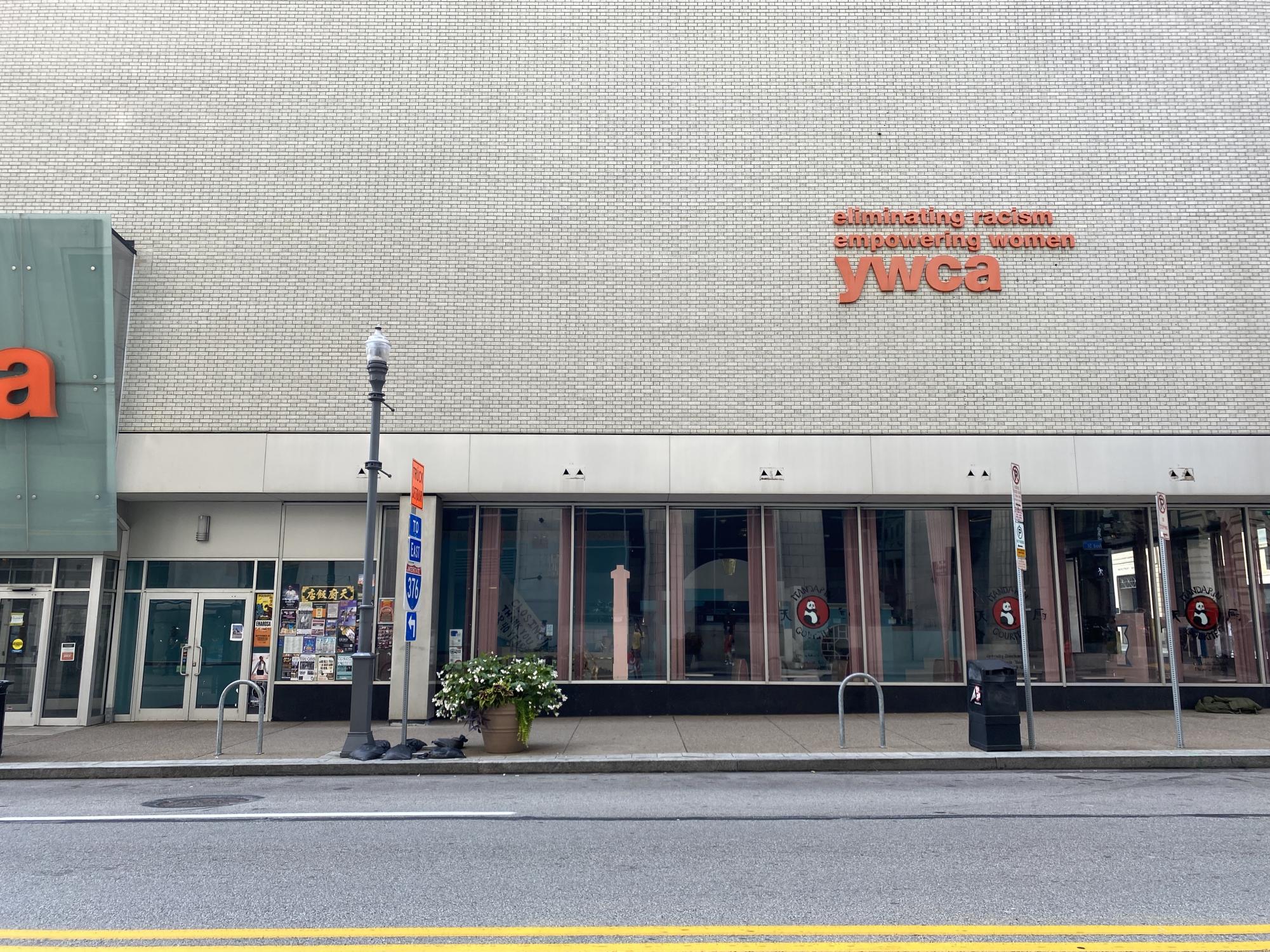 The former YMCA headquarters at 305 Wood St. continues to sit empty ever since Mandarin Gourmet's 2023 closing.