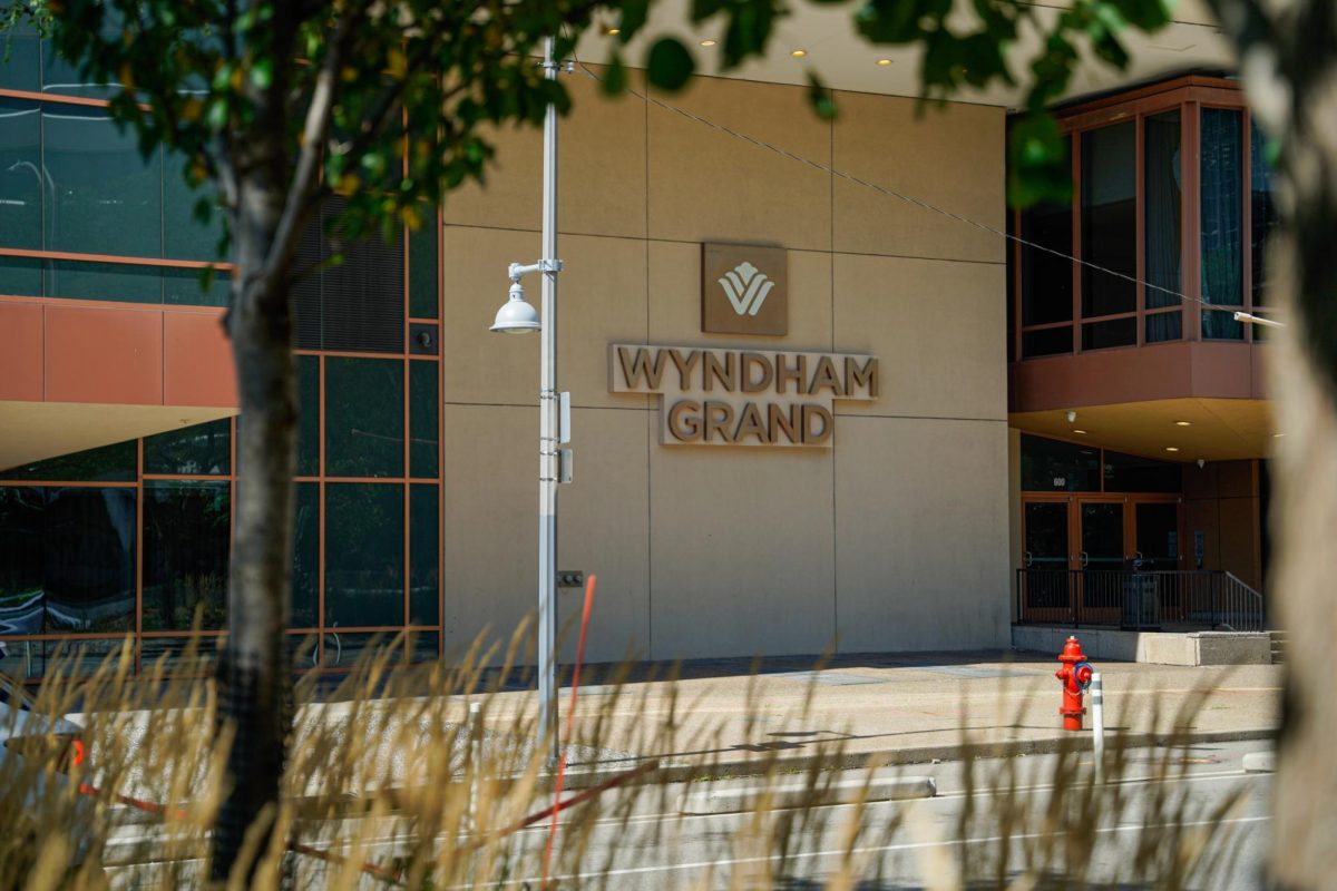 The Wyndham Grand hotel near Point State Park, which all students in the hotel must leave by Dec. 14