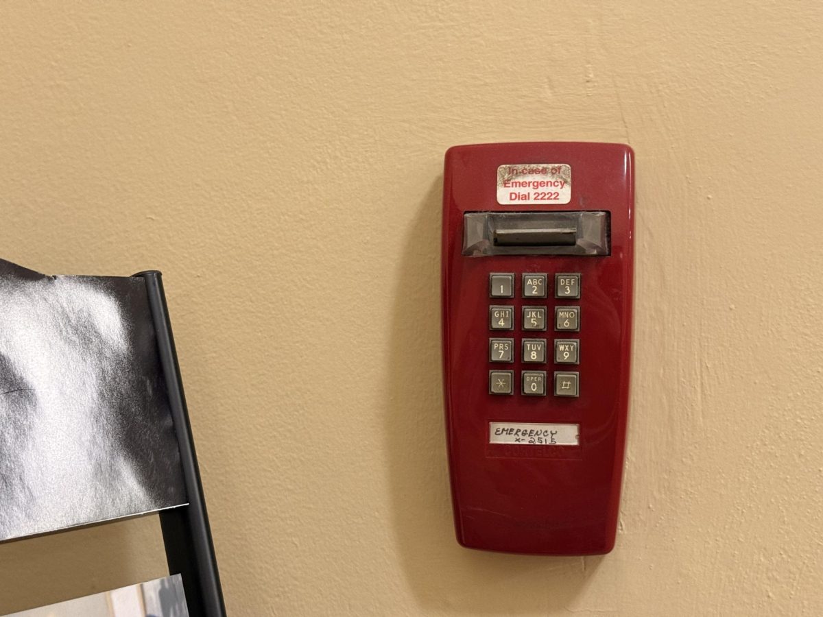 Emergency phones like this one on campus no longer function, regardless if they have a handset or not.