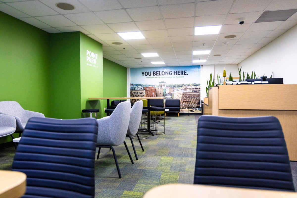 Point Park's new Welcome Center opened in January on the second floor of Thayer Hall. The center replaces what was once the Center for Experiential Technology's space.