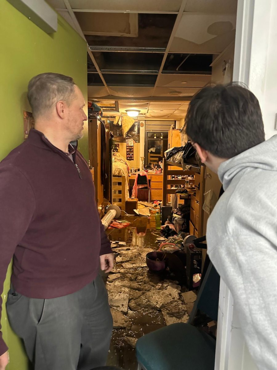A triple room on the 18th floor of Lawrence Hall was destroyed by flooding Saturday.