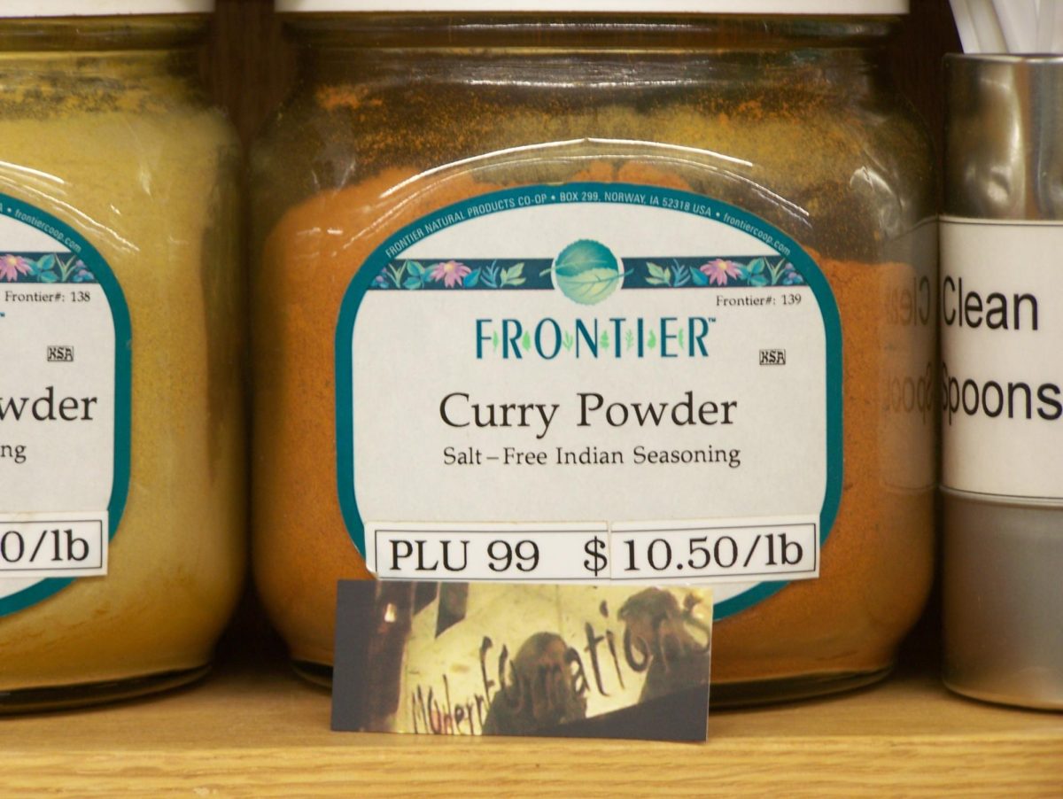 Spices and powders such as these are among some of the items for sale at the Co-op.