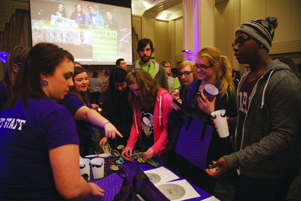 photo by Courtney Giles
The Campus Activities Board (CAB) hosted their annual Ping Pong Ball Drop in Lawrence Hall Ballroom on Wednesday Feb. 25. The event that had more than $700 in giveaways was held to promote awareness of the club and how to become involved. 
