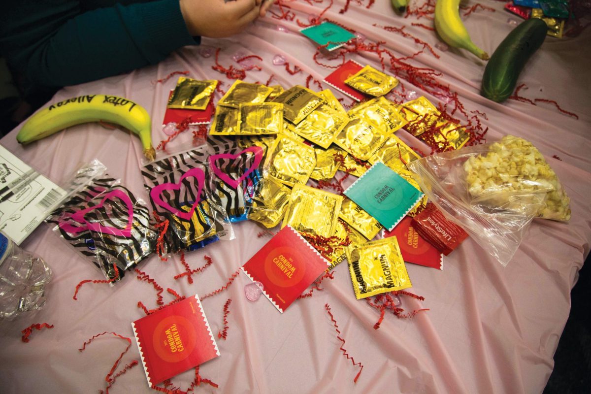 The Campus Activities Board (CAB) and Her Campus hosted their annual Condom Carnival on Thursday Feb. 12 in the Lawrence Hall Ballroom. The event teaches students about the importance of practicing safe sex through carnival style games and activities.